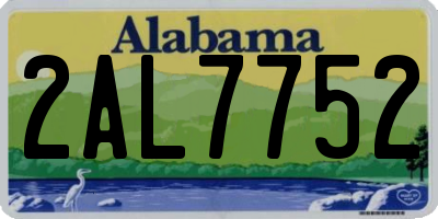 AL license plate 2AL7752