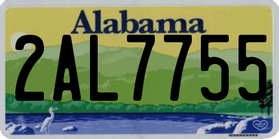 AL license plate 2AL7755