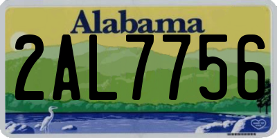 AL license plate 2AL7756