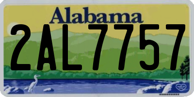 AL license plate 2AL7757