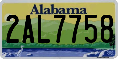 AL license plate 2AL7758