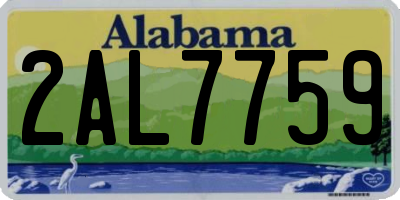 AL license plate 2AL7759