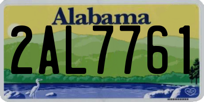 AL license plate 2AL7761