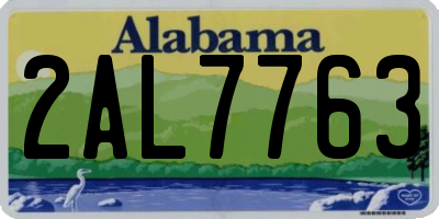 AL license plate 2AL7763