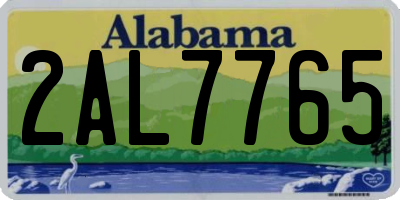 AL license plate 2AL7765