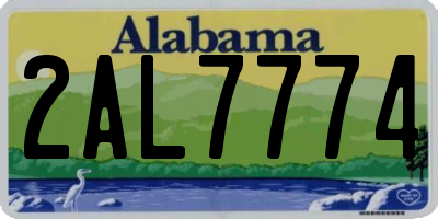 AL license plate 2AL7774