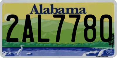 AL license plate 2AL7780