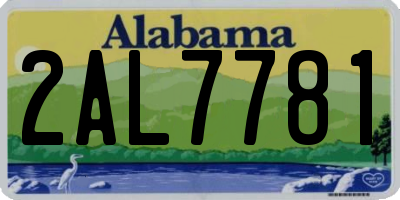 AL license plate 2AL7781