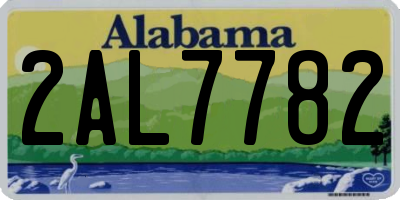 AL license plate 2AL7782