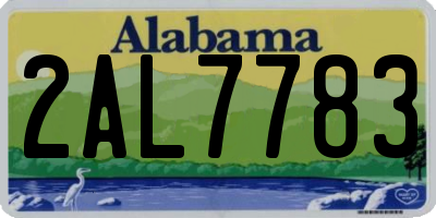 AL license plate 2AL7783