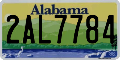 AL license plate 2AL7784