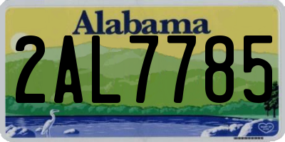 AL license plate 2AL7785