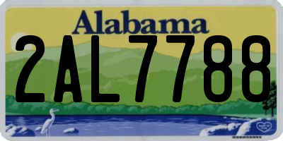 AL license plate 2AL7788