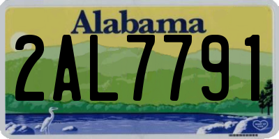 AL license plate 2AL7791