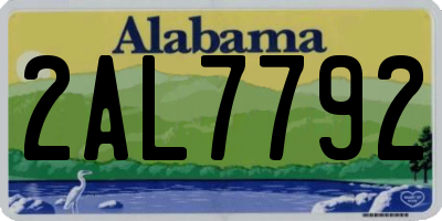 AL license plate 2AL7792