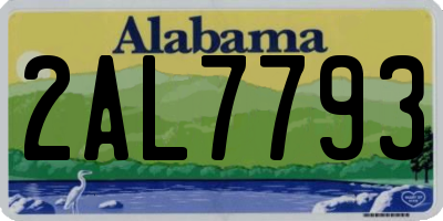 AL license plate 2AL7793
