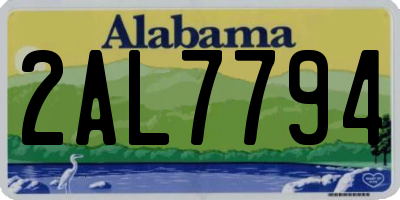 AL license plate 2AL7794