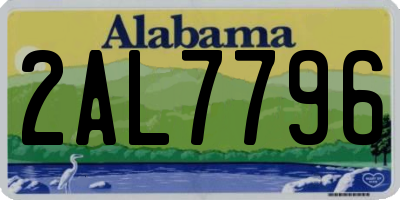AL license plate 2AL7796
