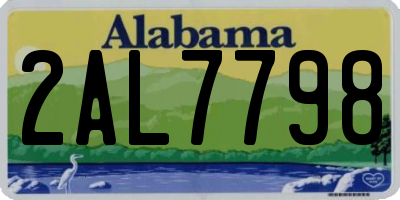AL license plate 2AL7798