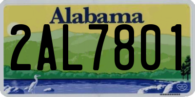 AL license plate 2AL7801