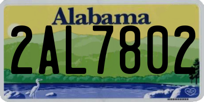 AL license plate 2AL7802