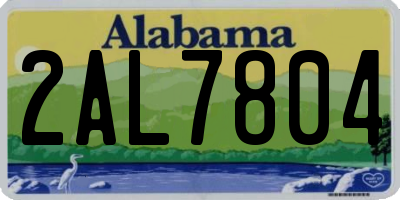 AL license plate 2AL7804