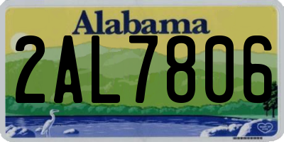 AL license plate 2AL7806