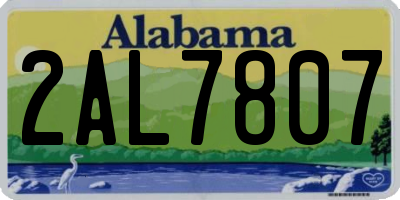 AL license plate 2AL7807