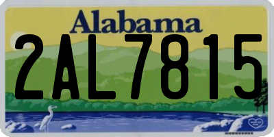 AL license plate 2AL7815