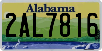 AL license plate 2AL7816