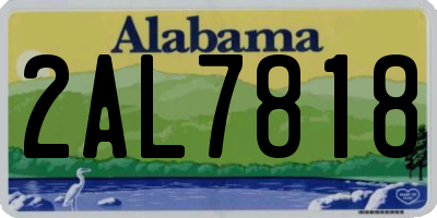 AL license plate 2AL7818