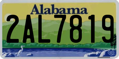 AL license plate 2AL7819