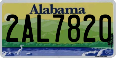 AL license plate 2AL7820