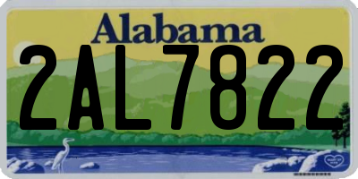 AL license plate 2AL7822