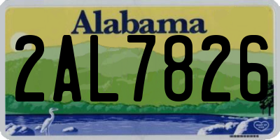 AL license plate 2AL7826
