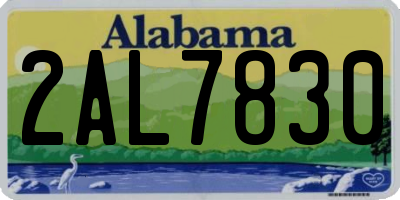AL license plate 2AL7830