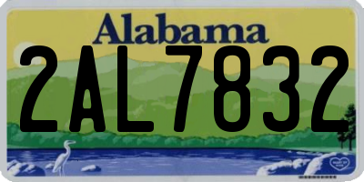 AL license plate 2AL7832