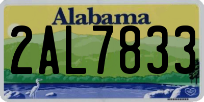 AL license plate 2AL7833