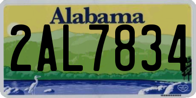 AL license plate 2AL7834