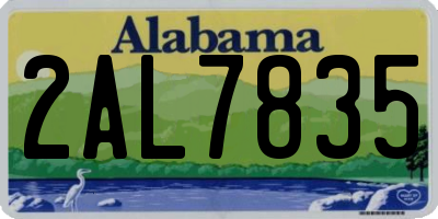 AL license plate 2AL7835