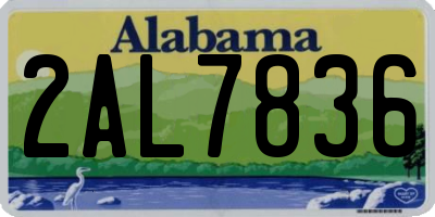 AL license plate 2AL7836