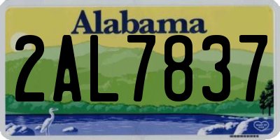 AL license plate 2AL7837