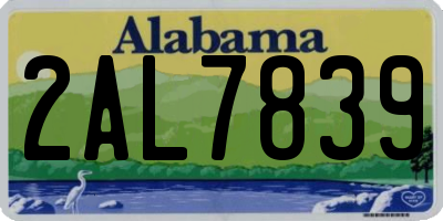 AL license plate 2AL7839
