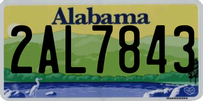 AL license plate 2AL7843