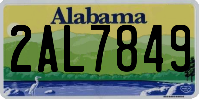 AL license plate 2AL7849