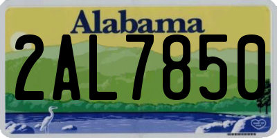 AL license plate 2AL7850