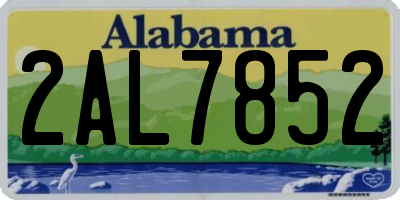 AL license plate 2AL7852