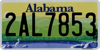 AL license plate 2AL7853