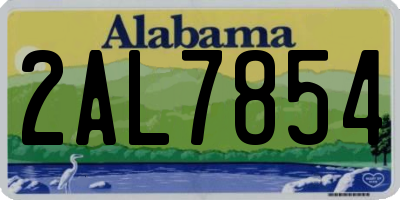 AL license plate 2AL7854