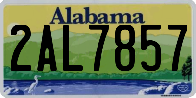 AL license plate 2AL7857